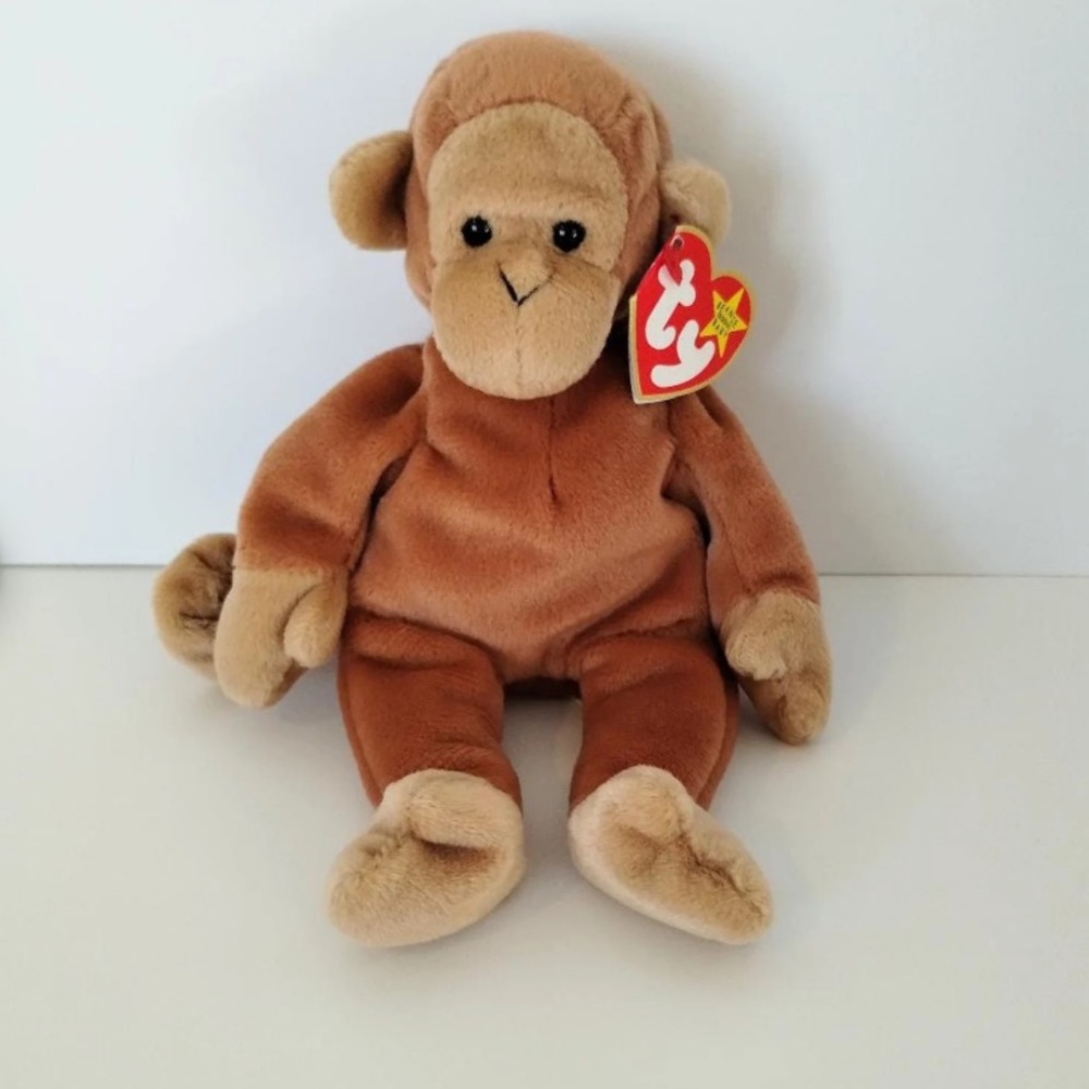 Ty 1995 Beanie Baby Bongo the Monkey with Tan Tail- Excellent Condition Vintage